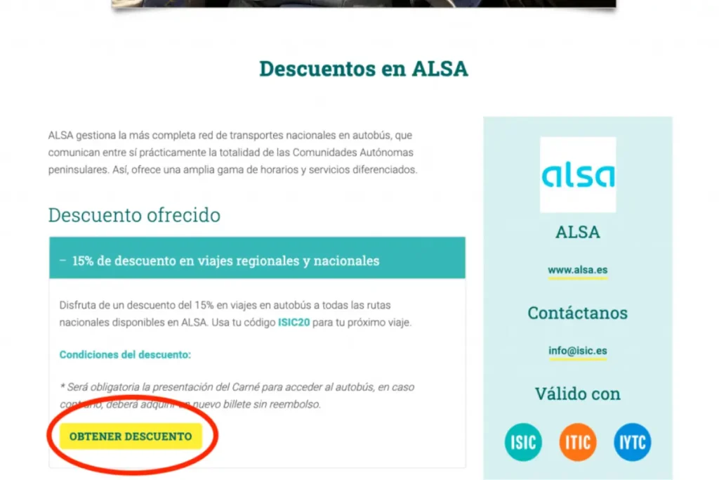 descuentos carne isic