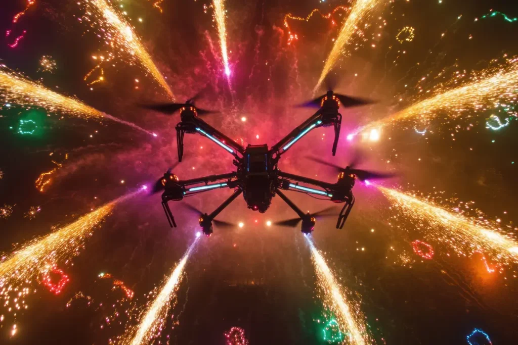 espectáculo drones Fiestas del 2 de mayo en Madrid 2026
